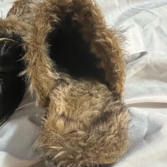 Brown faux fur lined mules - Picture 2 of 4